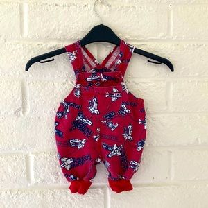 Vintage Circe Infant Red Airplane Overalls